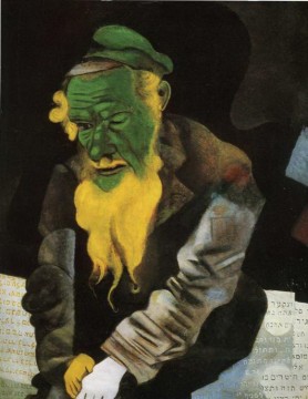Juif en vert contemporain Marc Chagall Peinture à l'huile